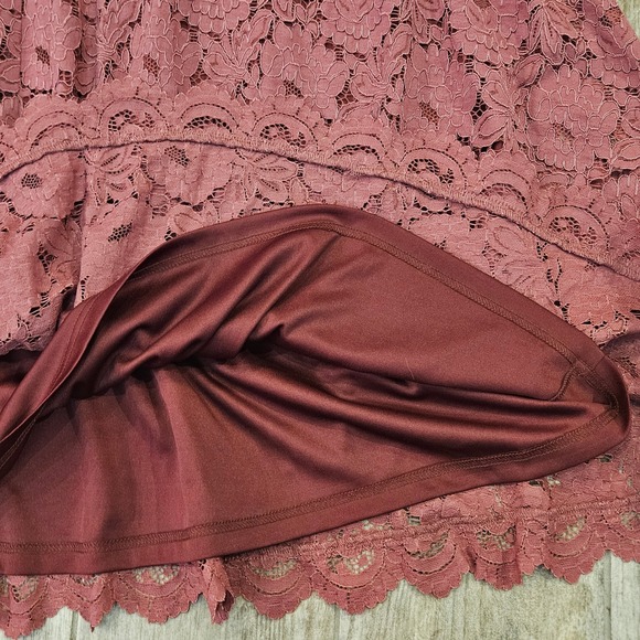 Dainty Jewells Mauve Floral Lace Modest A-Line Dress Size 3XL Long Sleeve NWT - Picture 7 of 11